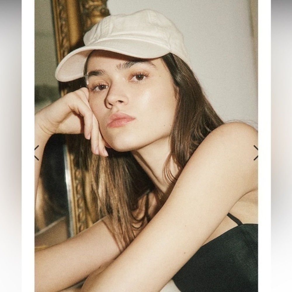 Madewell Women’s Beige Cotton Canvas Five-Panel Baseball Cap Hat